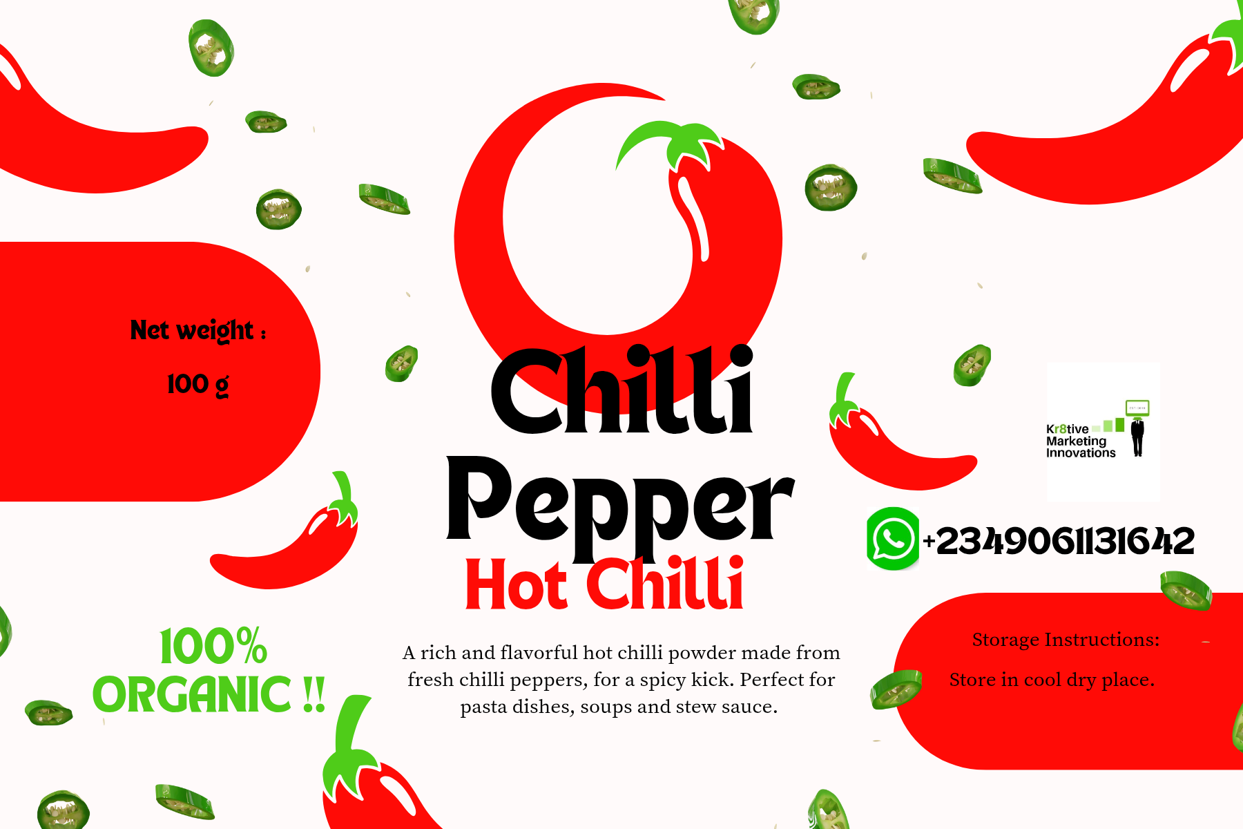 50g Dried pepper (Ground)